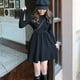 thumbnail image 2 of Mini vestido de punto interior sólido para mujer, estilo coreano, vestidos de suéter de manga larga cálidos, vestido de cintura elegante para mujer, Otoño e Invierno, 2 of 5