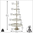 thumbnail image 3 of Old World Grand Hotel 5 Tier Stand Decorative, Polished Silver Aluminum, Etched and Polished Artisan Finish, Luxurious Style, Pedestal Base, Over 5 Ft, 61.75 Inches, 3 of 6