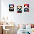 thumbnail image 5 of ZHONGYUTONG Panda Canvas Wall Art 3 Pieces Panda Wearing Glasses Poster Prints Abstract Colorful Animal Paintings Home Decor Framed (20.00" x 28.00" x 3PCS), 5 of 6