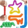 thumbnail image 4 of 6pcs Colorful Fidget Tube Toys Plastic Stretch Pipe Decompression Stress Relief Sensory Toys Kids Early Development Gifts, 4 of 4