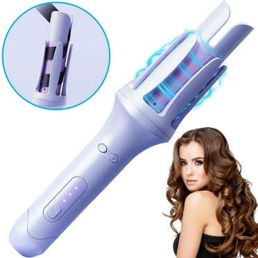 Automatic Curling Irons, Auto Hair Curler Wand with 3 Temp Up to 430?& Timer, 1" Larger Rotating Barrel Curling Iron 30S Fast Heating, Anti-Scald,Salon Curl Hair for Lasting Styling,Blue