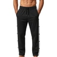 thumbnail image 2 of Mens Tear Away Sweat Pants With Snaps Full Open Down Sweatpant Casual Open Bottom Athletic Basketball Pant With Pocket, 2 of 6