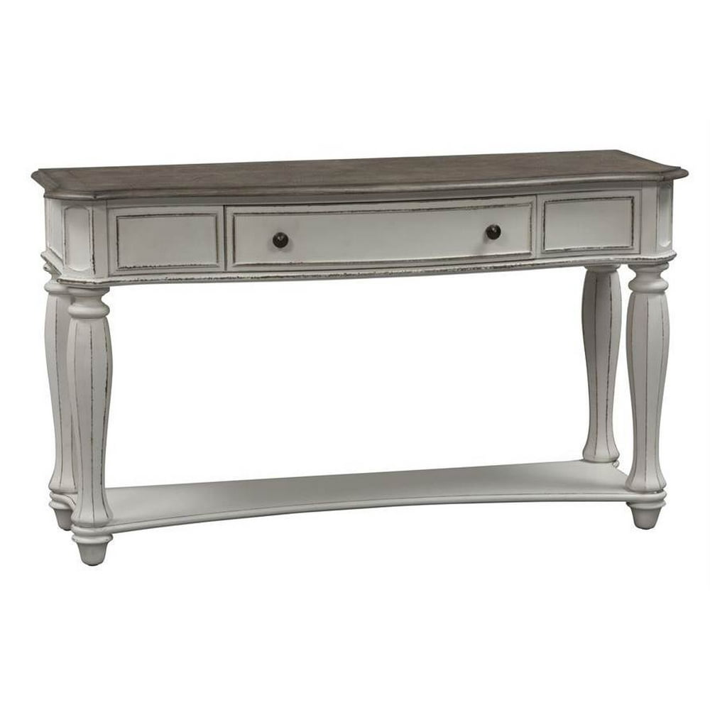 Sofa Table in Antique White Finish