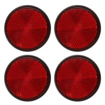 Round Rear Reflectors, 4 Pcs Safety Reflective Warning Reflector Plastic Universal Motorcycle Reflector with M6 Screw Mount for Car Motorcycle Trailer Bike Bicycles Dirt, Red