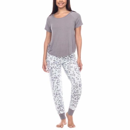 

Honeydew Ladies Jersey Jogger Lounge Set (Mint Leopard Medium)