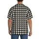 thumbnail image 3 of Fotbe Black and white houndstooth Camisa Estampada de Manga Corta para Hombre, Casual de Verano, Estilo Playero, Sin Arrugas-Large, 3 of 5