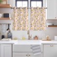 thumbnail image 2 of Yellow Flower Kitchen Curtains Short 54 Inch Length, Tree Branch Leaves Spring Botanical Plant Grommet Top Bedroom Living Room Curtains, Light Filtering Cafe Curtain Drapes 2 Panels Set 84''x54'', 2 of 9