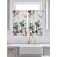 thumbnail image 2 of Kitchen Curtains 54 Inches length, Retro Mallow Flowers Window Treatment Curtain Drapes, Spring Floral Butterfly Elegant Thermal Insulated Drapes for Basement Hotel RV, 42"x54", 2 Panels, 2 of 7