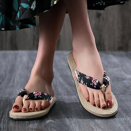 

〖Yilirongyumm〗 Black 41 Slippers For Women Summer Slippers And Casual Women s Sandals Spring Flat Fashion Beach Flops Flip Women s Slipper
