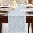 thumbnail image 3 of Table Runners 70 Inches Long Dress Scarves, Light Blue Botanical Farmhouse Coffee/Dining/Kitchen Table Decor, Holiday Table Runner, Pastoral Elegant Spring Floral 13x70 Inch, 3 of 9