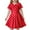 Red, variant on Glisme Girls Dresses Children'S Fashion Polka Dot Print Slim Short Sleeved Dress Blue Sundress Size 8-9 Years