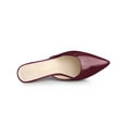 thumbnail image 4 of BLISSFUL STEP Women's Pointed Toe Stiletto Heels Slide Mules Burgundy 8, 4 of 7