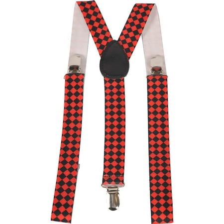 Red Diamond Checkerboard Suspenders