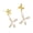 White, variant on SmartBy 1 Pair Stud Earrings Double-Layered Three-Dimensional Flower Design Enamel Gardenia Petal Shape Women Drop Earrings Jewelry Accessories