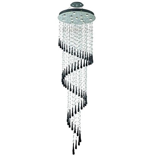 2024 Comet Collection Large Hanging Fixture Black Prism Drops H96in