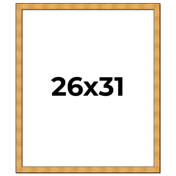 26x31 Frame Gold Rustic Solid Wood Picture Frame | 1.25 Inch Wide Moulding | Rustique Gold