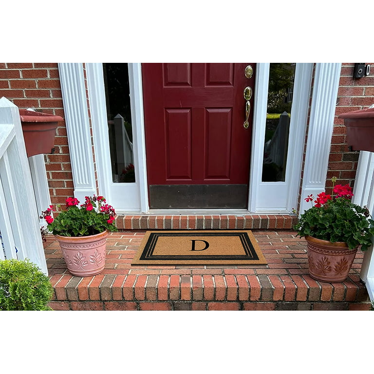 A1HC Natural Coir Monogrammed Entrance Door Mats, Durable Large Outdoor Rug,  Non-Slip, Flock Doormat, Thin-Profile Heavy Duty Door Mat, Indoor Outdoor  Front Door, High Traffic Areas, 18 X 30 