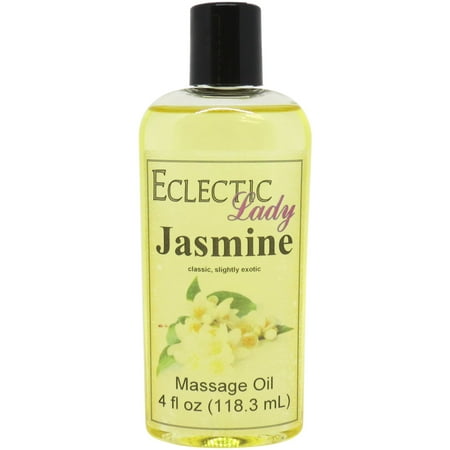Jasmine Massage Oil by Eclectic Lady, 4 oz, Sweet Almond Oil and Jojoba Oil