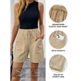 thumbnail image 5 of DOKOTOO Shorts for Woman Drawstring Rolled Up Shorts Summer Elastic Waist Casual Lightweight Shorts Apricot L US12-14, 5 of 11