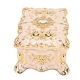 thumbnail image 3 of Vintage Jewelry Box Luxury Rectangular Metal White Enamel Trinket Organizer Velvet Lining Gift Chest, 2.6 x 3.7 x 1.8 in / 6.7 x 9.5 x 4.5 cm, 3 of 3
