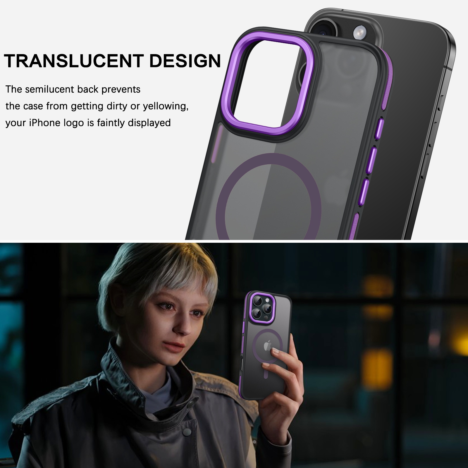 Bentoben iPhone 16 Pro Max Case Purple Matte photo 4