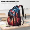 thumbnail image 6 of SCRAWLGOD Dinosaur Lightning Pattern Large Backpack, 17 Inch Laptop Backpack, Lightweight Multi-Pocket Schoolbag for Kids, Teens, Adults, Portable Casual College Bookbag, 6 of 7
