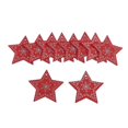 thumbnail image 1 of 10x Patterned Wooden Pentagram Slice Pieces Five Pointed Star Crafts Red------Product code 80036, 1 of 5