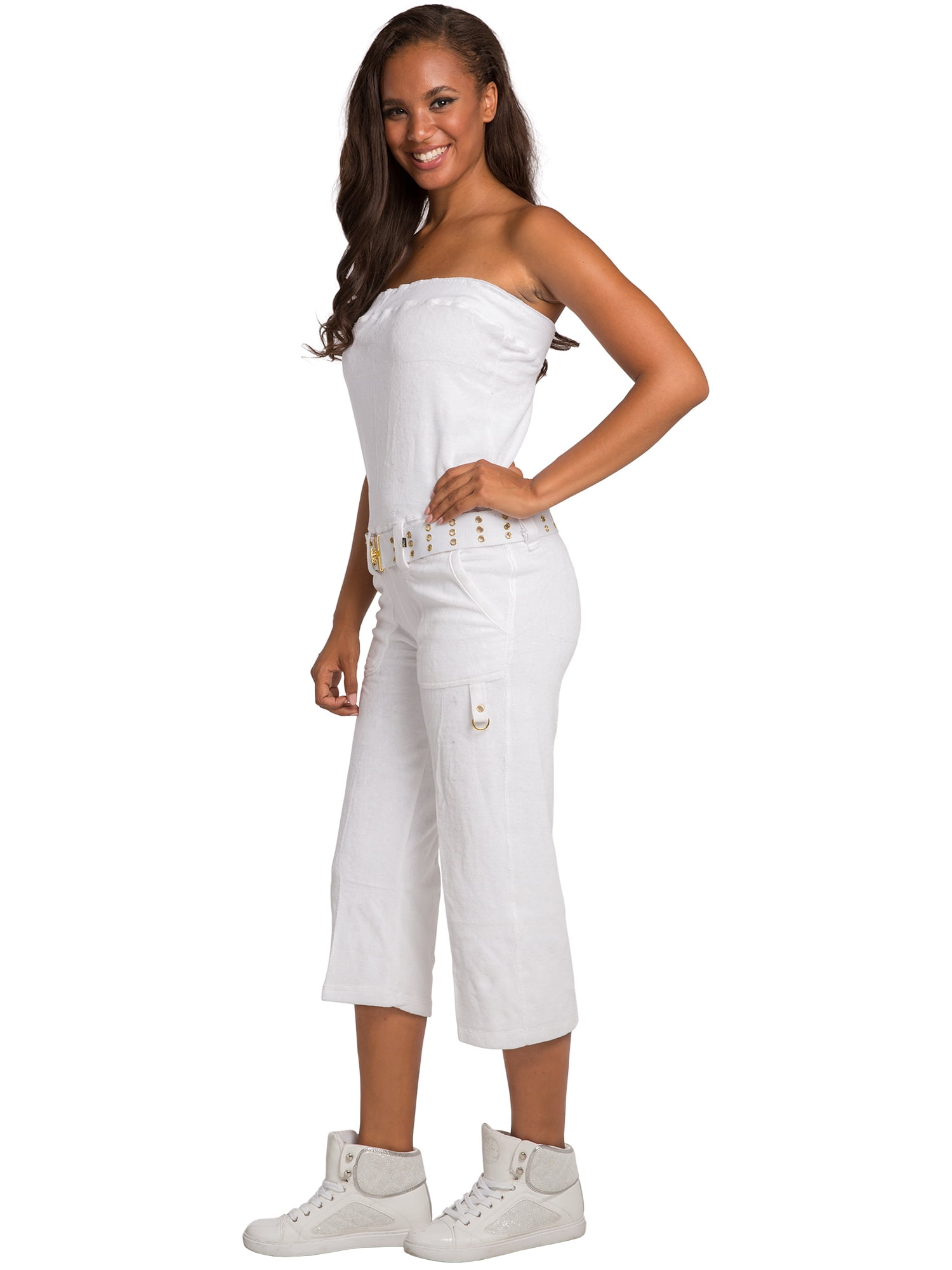 white tube jumpsuit