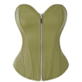 thumbnail image 3 of Purcolt Corsets for Women Dressy Casual Vintage Gothic Faux Leather Zipper Front Bustier Corset Top Steampunk Rock Basque Shapewear Top, 3 of 8