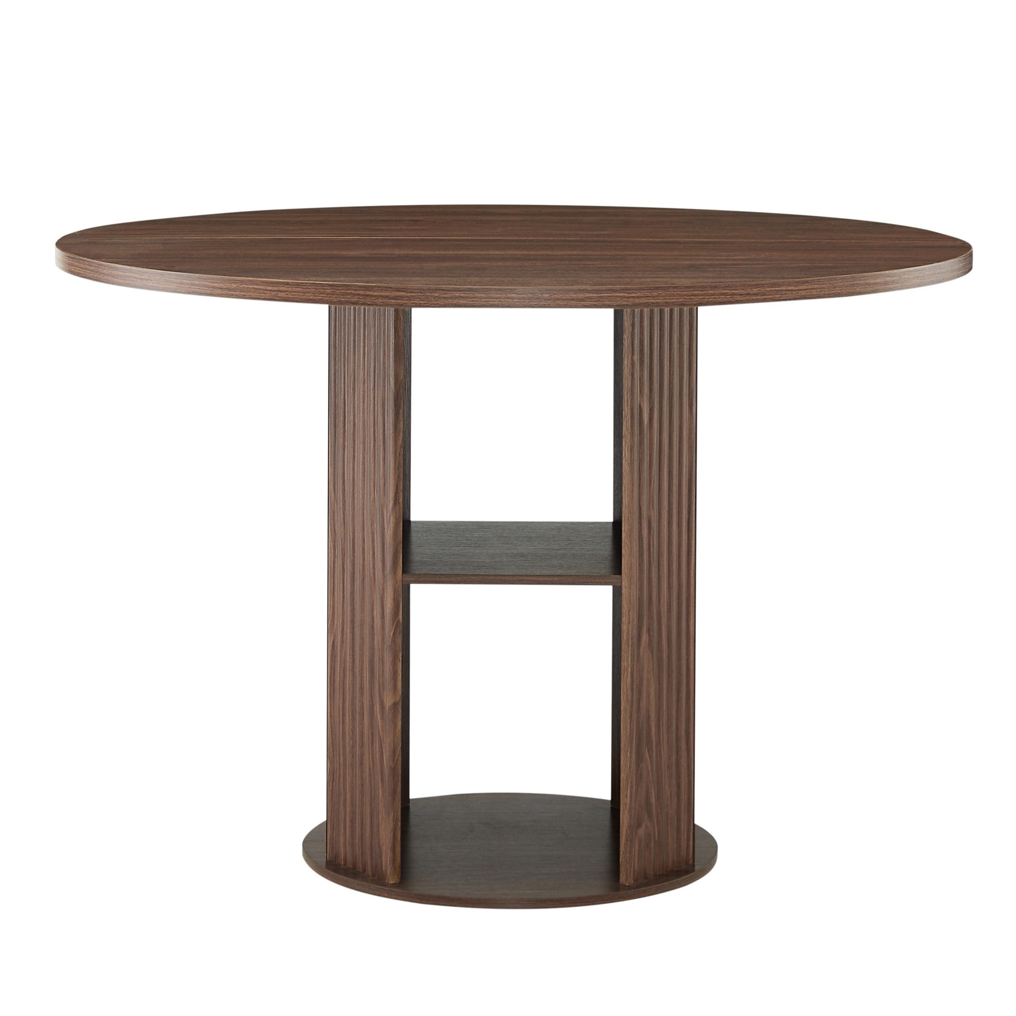 Sailvan 47.24" Round Dining Table Set with 2 Chairs, 2-Tier Storage Shelf