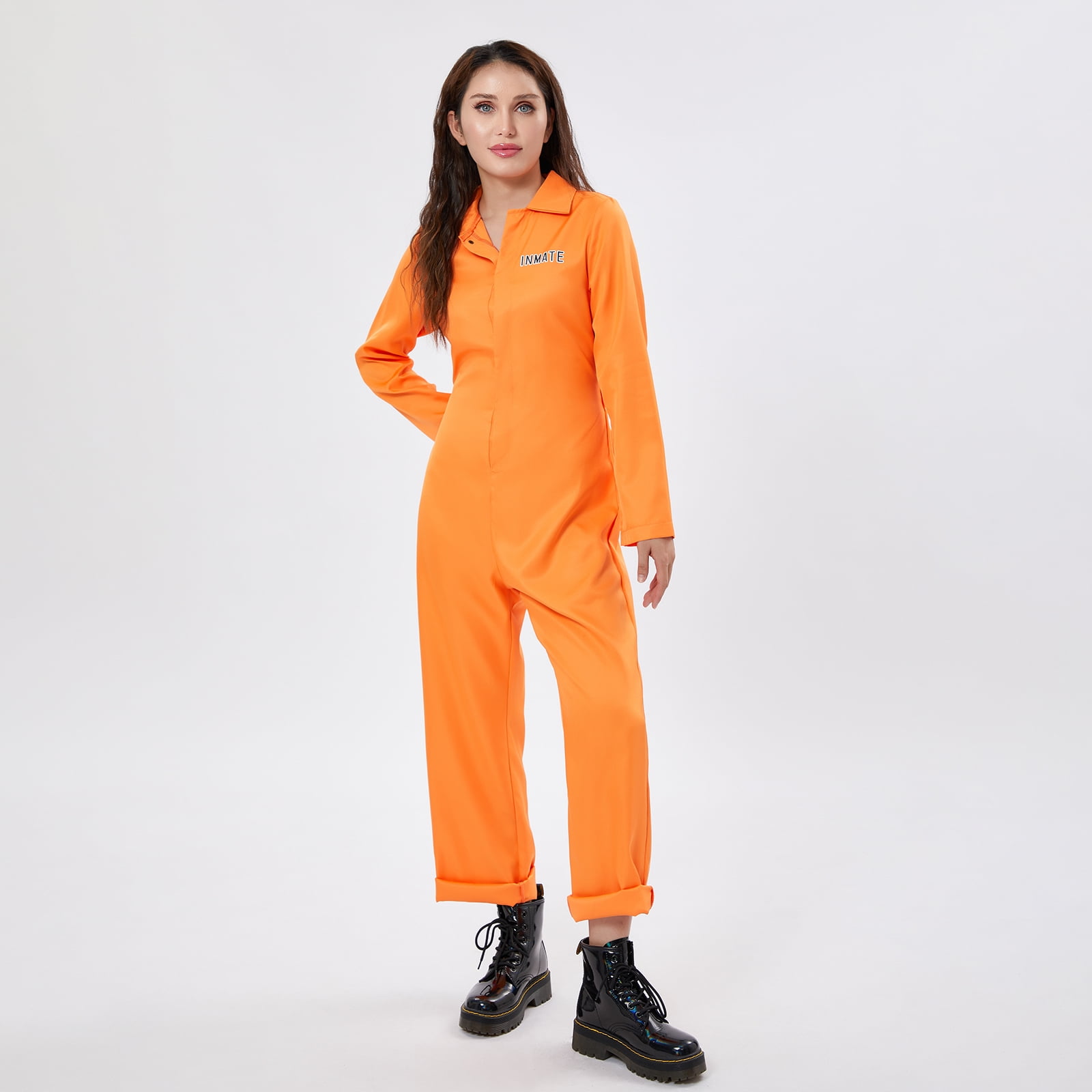 Jail Criminal Orange Inmate Jumpsuit Costume Fortune Family
