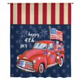 thumbnail image 2 of 4th of July Sheer Curtains 84 Inches Long, Patriotic Red Truck American Flag Star Firework Light Filering Curtains, Breathable Simi Curtain Privacy Drapes for Living Room Bedroom Window Treatment, 2 of 9