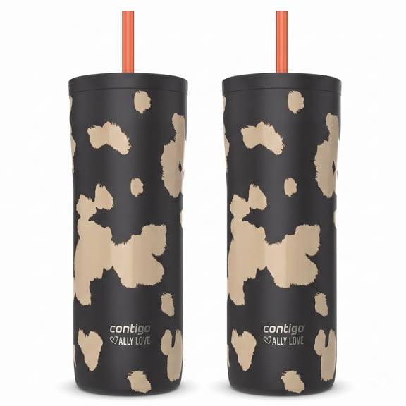 Contigo 2 Pack Streeterville 2.0 Stainless Steel Tumbler with Straw, 24oz, Licorice
