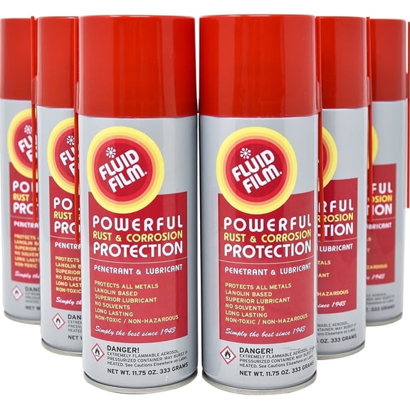 Fluid Film Penetrant & Lubricant, Rust & Corrosion Protection, 11.75 oz (6 Aerosol Cans)