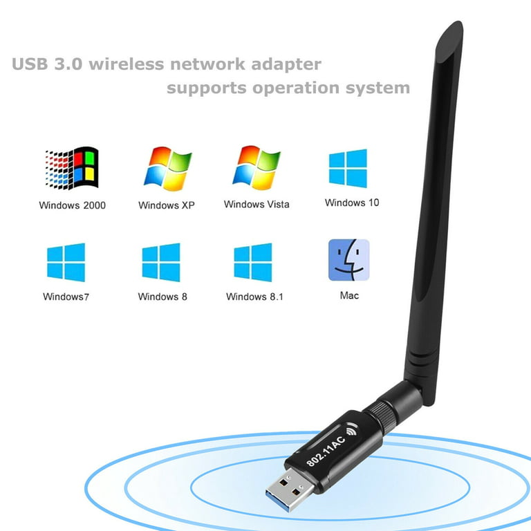 USB Wifi Adapter 1200Mbps Wireless Network Adapter USB 3.0 Wifi Dongle Dual  Band 2.4G/5G Wireless Adapter 5dBi High Gain Antenna 