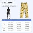 thumbnail image 4 of Balery Navy Blue Leaf Sunflower print Men's Pajama Pants,Ultra Lightweight Pjs,Lounge Pant-Large, 4 of 9