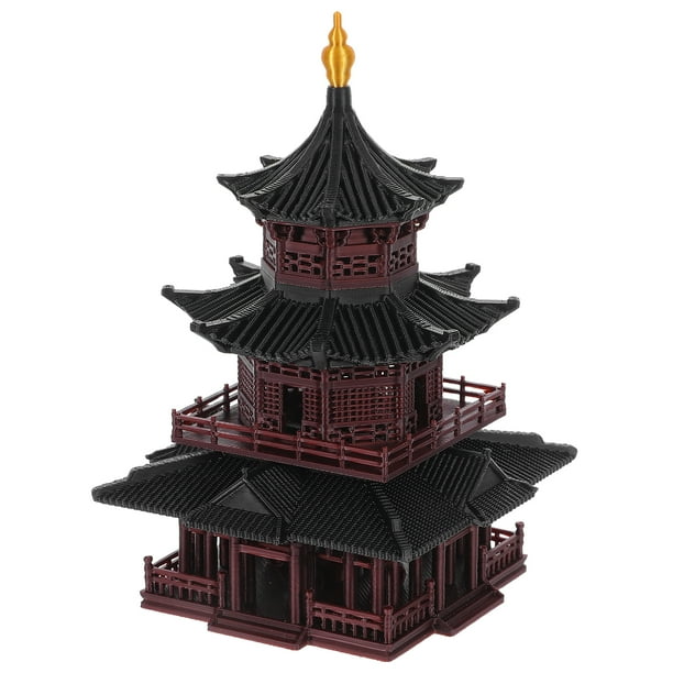 Figura de pagoda en miniatura: Estatua de pagoda para jardín zen asiático, accesorios de jardín de hadas para decoración de jardín zen, decoración asiática del hogar.