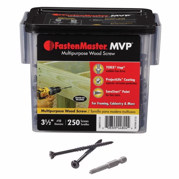 The Fastenmaster MVP 5055902 3.5 in. Torx Ttap Self-Tapping Wood Screws - Pack of 250