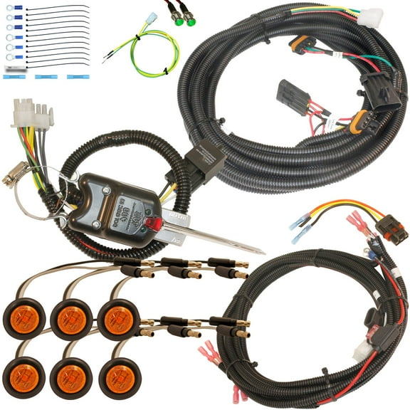 MCSADVENTURES Plug and Play turn kit with hazard (14 RZR) Black Lever Switch - amber/amber