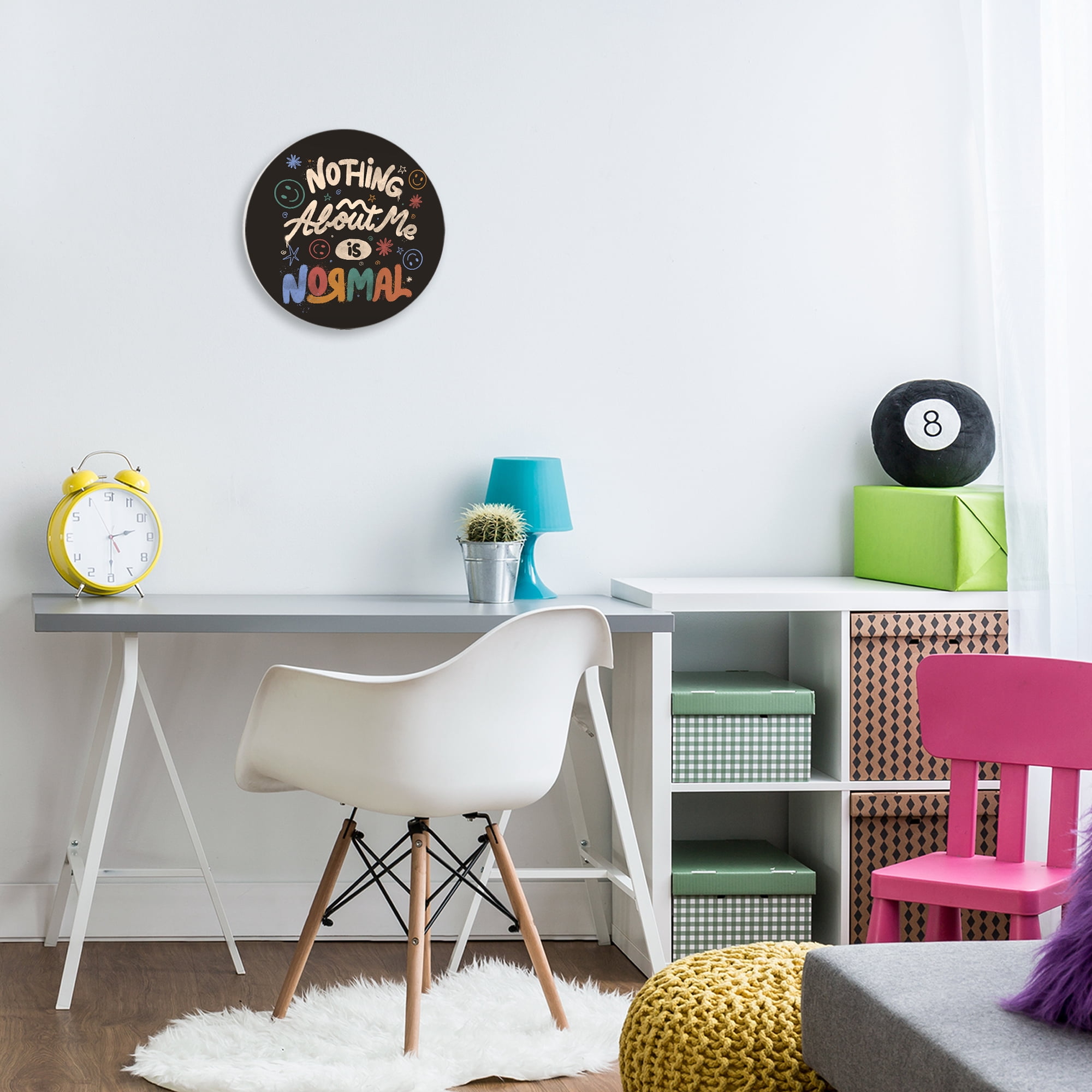 Stupell Industries Nothing About Me Is Normal Circular Wall Plaque, design by EduEly Designs