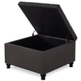 thumbnail image 4 of CQSXDA Large Square Storage Ottoman with Wooden Legs, Upholstered Button Tufted Coffee Table with Nail Trims, 4 of 9
