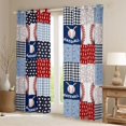 thumbnail image 2 of Feelyou Baseball Sport Curtains Pack of 2 (42x84 Each), Blue Red Curtains Blackout, 2 of 6