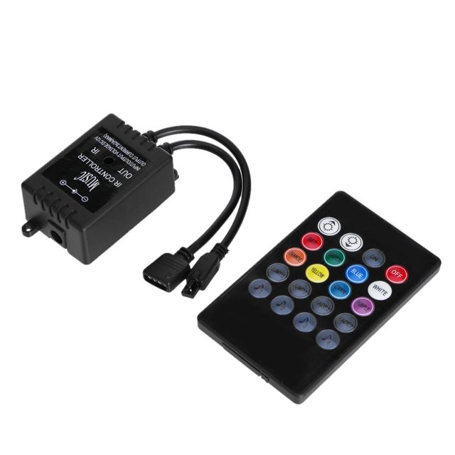 Controlador IR Música 20 Teclas Sensor Control Remoto para Tira LED RGB