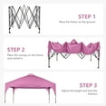 thumbnail image 4 of Ainfox 12'x12' Pop Up Canopy Tent with Weighted Sandbags, Easy-Setup Gazebo, Outdoor Canopy with 3 Adjustable Heights for Events,Parties,Camping,Pink, 4 of 10