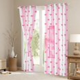thumbnail image 4 of Homewish Cartoon Monogrammed H Black Out Curtains, Fashion Pink Watercolor Curtains Pack of 2 (42x63 Each), Teens Kids Girls Women Bedroom Curtains, Blackout Curtains Room Decor, 4 of 7