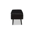 thumbnail image 4 of Baxton Studio Caine Modern and Contemporary Black Velvet Fabric Upholstered and Dark Brown Finished Wood Storage Bench, 4 of 7