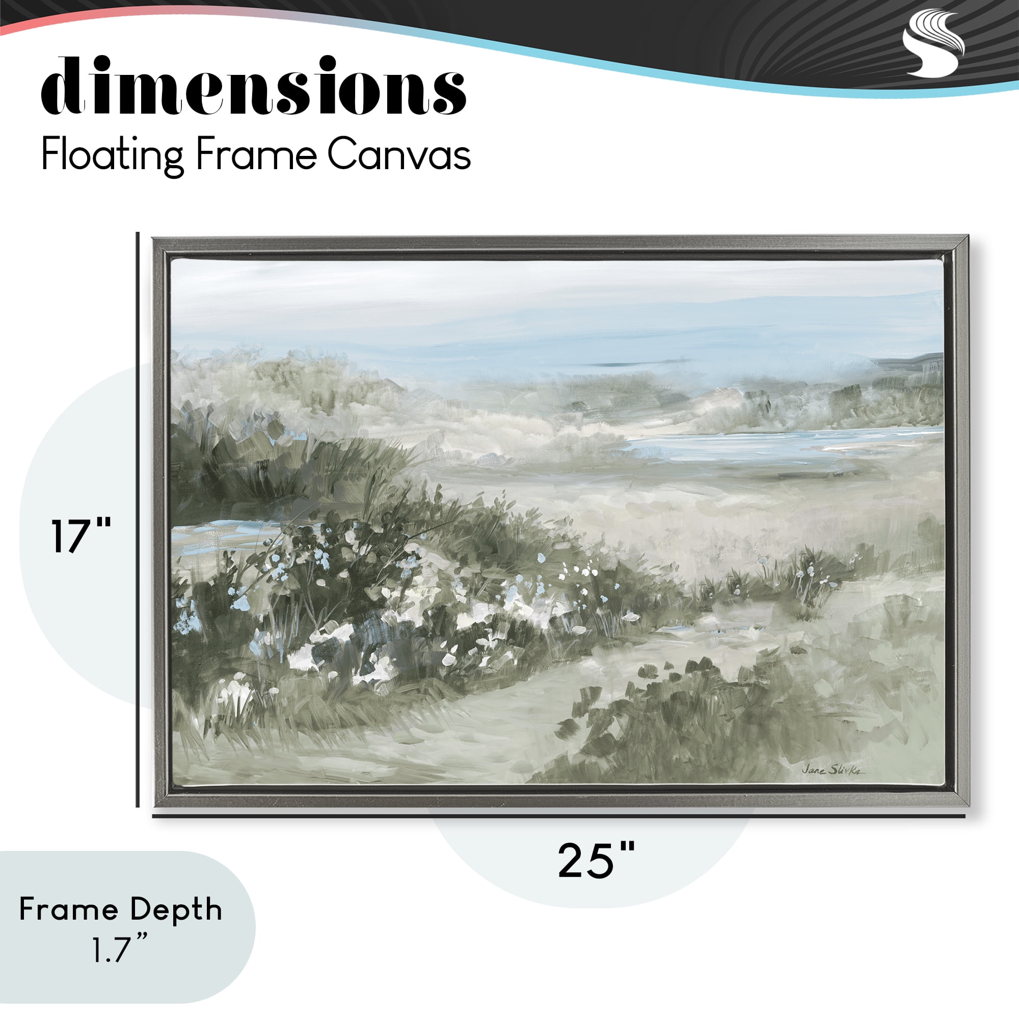 Stupell Industries Neutral Quiet Composition Landscape Gray Framed Floater Canvas Wall Art, design by Jane Slivka