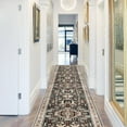 thumbnail image 2 of Washable Kitchen Runner Rug - 2'6''x12' Hallway Rug Distressed Mats Non-Slip Soft Room Floor Carpet for Dining Room (Black, 2'6'' x 12'), 2 of 8