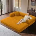 thumbnail image 5 of VFD 3-Seat Convertible Sleeper Sofa Bed with 2 Pillows, Teddy Sofa Corduroy Folding Mattress Couch, No Assembly Required Floor Sofa Lounge Boneless Couch for Living Room Bedroom, Yellow, 5 of 9