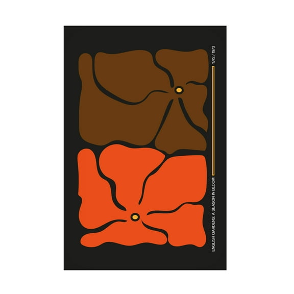 Trademark Fine Art Frances Collett Two By Two Flower Grey/Orange Canvas Wall Art